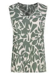 Sublevel Bluzka w kolorze oliwkowo-białym rozmiar: S. Brązowe bluzki Sublevel, s, bez wzorów, z wiskozy, bez kołnierzyka, bez ramiączek. Za 43.99 zł.