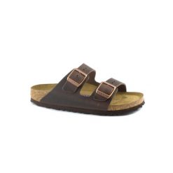 Klapki unisex Birkenstock Arizona WB. Brązowe klapki Birkenstock, bez wzorów, z materiału, bez obcasa. Za 449.00 zł.