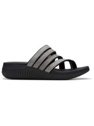 Clarks Klapki "Glide Hi Iris" w kolorze srebrnym rozmiar: 39,5. Szare klapki Clarks, bez wzorów, z otwartym noskiem, bez obcasa. Za 162.87 zł.