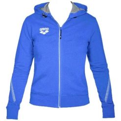 Damska bluza z kapturem full zip Arena Team Line. Niebieskie bluzy Arena, l, bez wzorów, z materiału, z kapturem. Za 313.50 zł.