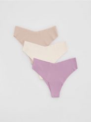 Bezszwowe majtki typu figi 3 pack - kremowy. Białe figi Reserved, l, bez wzorów. Za 59.99 zł.