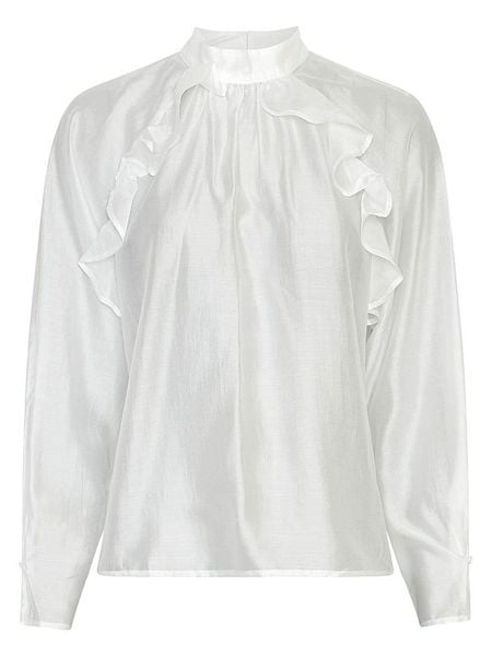 MOSS COPENHAGEN Bluzka "Niley Faustina" w kolorze białym rozmiar: M. Białe bluzki Moss Copenhagen, m, bez wzorów, bez kołnierzyka, bez ramiączek. Za 159.95 zł.
