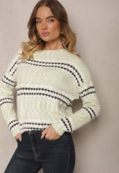 Jasnozielony Sweter z Bawełną w Paski Siadora. Zielone swetry Renee, bez wzorów, z bawełny, bez ramiączek. Za 69.99 zł.