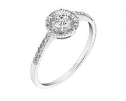 Pierścionek z białego złota z brylantami - 0,66 ct - próba 585. Białe pierścionki Apart, z brylantem, złote. Za 13,590.00 zł.