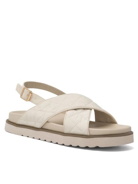 DeeZee Sandały Donna H86009-9 Beżowy. Brązowe sandały DeeZee, bez wzorów, z materiału, bez obcasa, na płaskiej podeszwie, bez zapięcia. Za 69.99 zł.