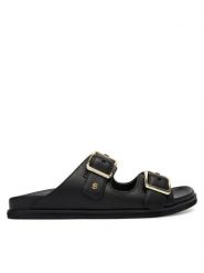 BOSS Klapki Freyah 50563376 Czarny. Czarne klapki Boss, bez wzorów, ze skóry, bez obcasa. Za 869.99 zł.