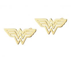 Kolczyki srebrne - DC, Wonder Woman, Warner Bros. Discovery. Szare kolczyki Apart, pozłacane. Za 119.00 zł.