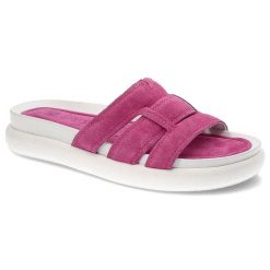 Różowe Klapki Nessi Wygodne Modne Buty. Czerwone klapki Nessi, bez wzorów, z zamszu, bez obcasa. Za 229.00 zł.