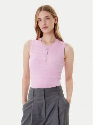 Morgan Top 252-MJILA Różowy Slim Fit. Czerwone topy Morgan, xs, bez wzorów, z wiskozy, bez kołnierzyka, bez ramiączek. Za 219.99 zł.