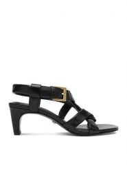 GINO ROSSI Sandały EO-124943 Czarny. Czarne sandały Gino Rossi, bez wzorów, ze skóry, bez obcasa, na słupku, bez zapięcia. Za 329.99 zł.