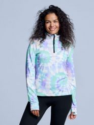 Bluza narciarska - Damska - Cabin Life - Tiedye. Fioletowe bluzy POEDERBAAS, na zimę, xs, bez wzorów, z elastanu, bez kaptura. Za 242.82 zł.