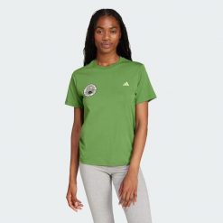Koszulka adidas x FARM Graphic. Zielone bluzki Adidas, s, bez wzorów, sportowe, bez kołnierzyka, bez ramiączek. Za 142.70 zł.