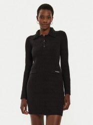 Pinko Sukienka dzianinowa York 104360 A27J Czarny Regular Fit. Czarne sukienki Pinko, s, bez wzorów, z dzianiny, bez kołnierzyka, bez ramiączek. Za 529.99 zł.