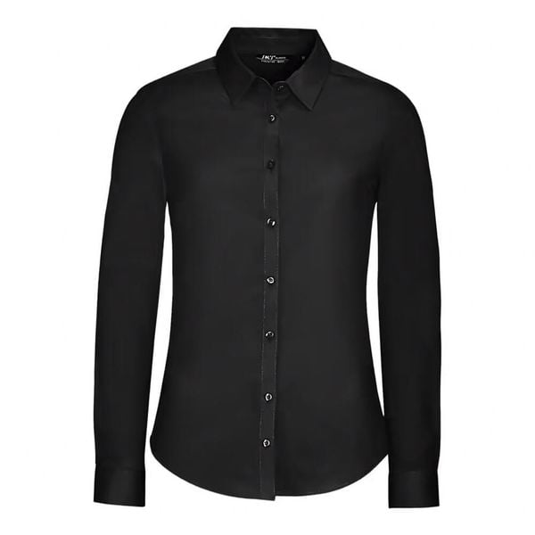 Damska Koszulka Z Długim Rękawem Blake Stretch Shirt. Czarne bluzki SOL'S, s, bez wzorów, casualowe, bez kołnierzyka, bez ramiączek. Za 168.99 zł.