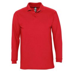 Koszulka Polo Z Długim Rękawem Dla Dorosłych Unisex Winter II. Czerwone bluzki SOL'S, s, bez wzorów, casualowe, bez kołnierzyka, bez ramiączek. Za 122.99 zł.