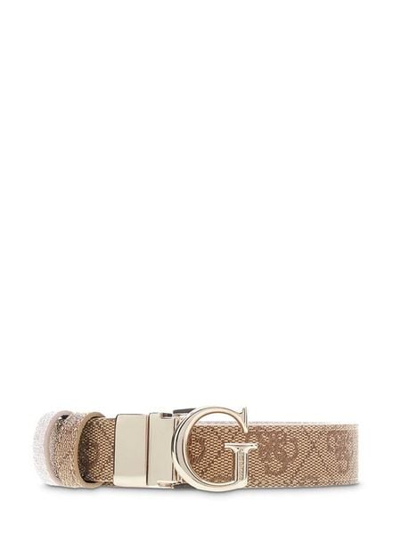 Guess Pasek BW9456 P6325 Brązowy. Brązowe paski Guess, z aplikacjami, ze skóry. Za 194.99 zł.