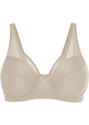 Biustonosz minimizer z siateczką. Brązowe biustonosze bonprix, bez wzorów. Za 77.99 zł.