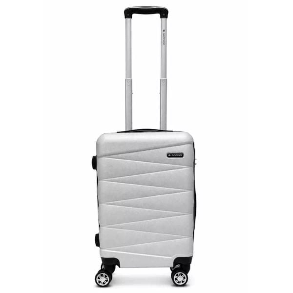 Walizka na kółkach Sapphire ST-2240 srebrna - mała S DUO. Niebieskie walizki Sapphire, bez wzorów, małe. W wyprzedaży za 84.80 zł.