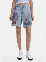 Desigual Szorty jeansowe Inidan 25SWDD24 Niebieski Straight Fit. Niebieskie szorty Desigual, bez wzorów, z bawełny. Za 239.99 zł.