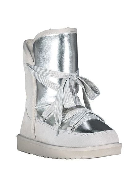 Geographical Norway Kozaki zimowe "Omondor" w kolorze srebrno-szarym rozmiar: 38. Szare kozaki Geographical Norway, na zimę, z futra, bez obcasa, bez zapięcia. Za 198.10 zł.