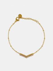 MOODE Bransoletka "Sandra" rozmiar: onesize. Białe bransoletki MOODE, z perłą, ze stali. Za 39.99 zł.