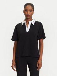 KARL LAGERFELD Polo A3W17113 Czarny Regular Fit. Czarne koszulki polo KARL LAGERFELD, m, bez wzorów, z bawełny, bez kołnierzyka, bez ramiączek. Za 619.99 zł.