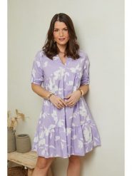 Curvy Lady Sukienka w kolorze lawendowo-białym rozmiar: 40/42. Białe sukienki Curvy Lady, bez wzorów, z wiskozy, klasyczne, bez kołnierzyka, bez ramiączek, mini. Za 70.41 zł.