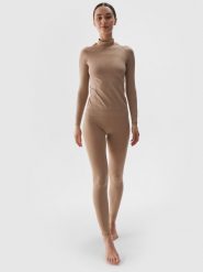 4F Bielizna termoaktywna bezszwowa (dół) damska - brązowa XS/S. Brązowa bielizna sportowa 4f, l, bez wzorów, z elastanu. Za 149.99 zł.
