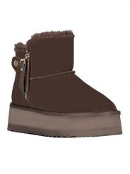 Geographical Norway Botki zimowe "Ozipcache" w kolorze brązowym rozmiar: 38. Brązowe botki Geographical Norway, na zimę, bez wzorów, z futra, bez obcasa, bez zapięcia. Za 162.95 zł.