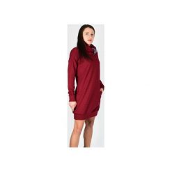CARMEN sukienko-bluza golf komin - czarna. Czerwone bluzy Collibri, na zimę, xl, bez wzorów, z dresówki, bez kołnierzyka, bez ramiączek. Za 189.00 zł.