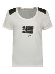 Geographical Norway Koszulka w kolorze białym rozmiar: L. Białe bluzki Geographical Norway, l, bez wzorów, bez kołnierzyka, bez ramiączek. Za 36.68 zł.
