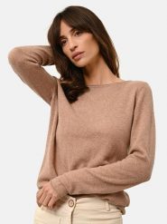 Just Cashmere Kaszmirowy sweter "Grace" w kolorze beżowym rozmiar: M. Brązowe swetry Just Cashmere, m, bez wzorów, z kaszmiru, bez ramiączek. Za 243.84 zł.