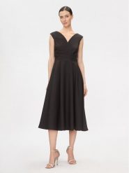 Rinascimento Sukienka koktajlowa CFC0116143003 Czarny Regular Fit. Czarne sukienki Rinascimento, s, bez wzorów, z syntetyku, wizytowe, bez kołnierzyka, bez ramiączek. Za 329.99 zł.