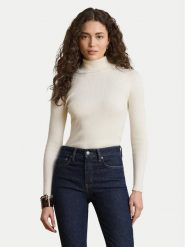 LAUREN RALPH LAUREN Golf 200B22258001 Kremowy Slim Fit. Białe golfy Lauren Ralph Lauren, xs, bez wzorów, bez ramiączek. Za 639.99 zł.
