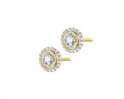 Kolczyki z żółtego złota z diamentami - serca - 0,27 ct - próba 585. Żółte kolczyki Apart, z diamentem, złote. W wyprzedaży za 3,493.00 zł.