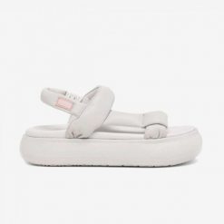 Sandały Puma Mayu Summer Cloud Nimbus Skóra Naturalna Jasnoszare. Szare sandały Puma, bez wzorów, z materiału, casualowe, z okrągłym noskiem, bez obcasa, na platformie, bez zapięcia. Za 226.25 zł.