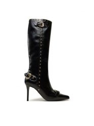 Versace Jeans Couture Kozaki Scarlett 77VA3S58 Czarny. Czarne kozaki Versace Jeans Couture, z jeansu, bez obcasa, na szpilce, bez zapięcia. Za 1,599.00 zł.