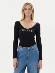 Guess Body O5RM08 KBBU1 Czarny Slim Fit. Czarne body Guess, s, z aplikacjami, z syntetyku. Za 159.99 zł.