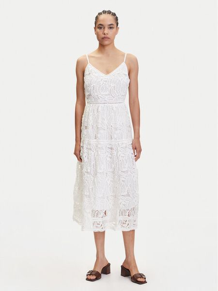 YAS Sukienka letnia Lifa 26037183 Biały Regular Fit. Białe sukienki YAS, na lato, bez wzorów, z syntetyku, bez kołnierzyka, bez ramiączek. Za 399.99 zł.