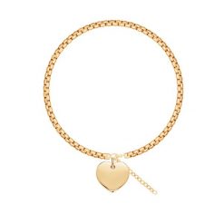 Bransoletka łańcuch Cube z sercem. Bransoletki Lilou, pozłacane. Za 258.00 zł.