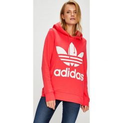 Adidas Originals - Bluza. Pomarańczowe bluzy Adidas Originals, bez wzorów, z bawełny, z kapturem. W wyprzedaży za 199.90 zł.