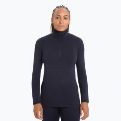Bluza termoaktywna damska icebreaker 260 Tech LS Half Zip. Niebieskie bielizna sportowa Icebreaker, na zimę, bez wzorów, bez kaptura. Za 573.95 zł.