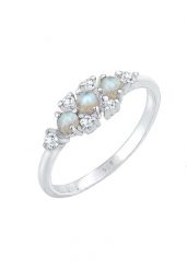 Elli Damski Vintage Look błyszczący z labradorytem i cyrkonią w srebrze 925 Sterling Silver Pierścionki 1 ct. Szare pierścionki Elli, z cyrkonią, srebrne. Za 168.99 zł.