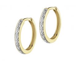 Kolczyki z żółtego złota z diamentami - koła - 0,04 ct - próba 375. Żółte kolczyki Apart, z diamentem, złote. Za 1,590.00 zł.