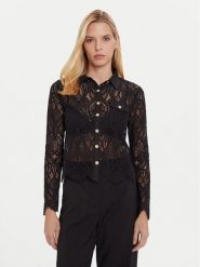 Morgan Bluzka 252-TLILA Czarny Slim Fit. Czarne bluzki Morgan, s, bez wzorów, z syntetyku, bez kołnierzyka, bez ramiączek. Za 249.99 zł.