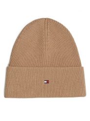 Tommy Hilfiger Czapka Essential AW0AW16637 Beżowy. Brązowe czapki TOMMY HILFIGER, bez wzorów, z bawełny. Za 199.99 zł.