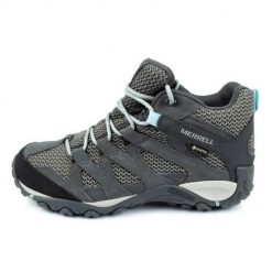 Buty trekkingowe damskie Merrell Alverstone Gtx. Niebieskie trekkingi Merrell, z materiału, za kostkę, trekkingowe. Za 740.99 zł.