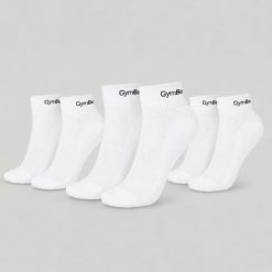 Skarpetki unisex fitness przewiewne Quarter. Białe skarpety GYMBEAM, bez wzorów, z bawełny. Za 34.90 zł.