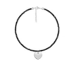 Bransoletka z kamieni spinel z zawieszką serce posrebrzana. Bransoletki Lilou, z spinelem, posrebrzane. Za 238.00 zł.