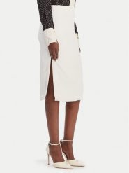 Elisabetta Franchi Spódnica ołówkowa GO-164-61E2-V250 Biały Regular Fit. Białe spódnice Elisabetta Franchi, bez wzorów, z syntetyku, ołówkowe. Za 1,069.00 zł.